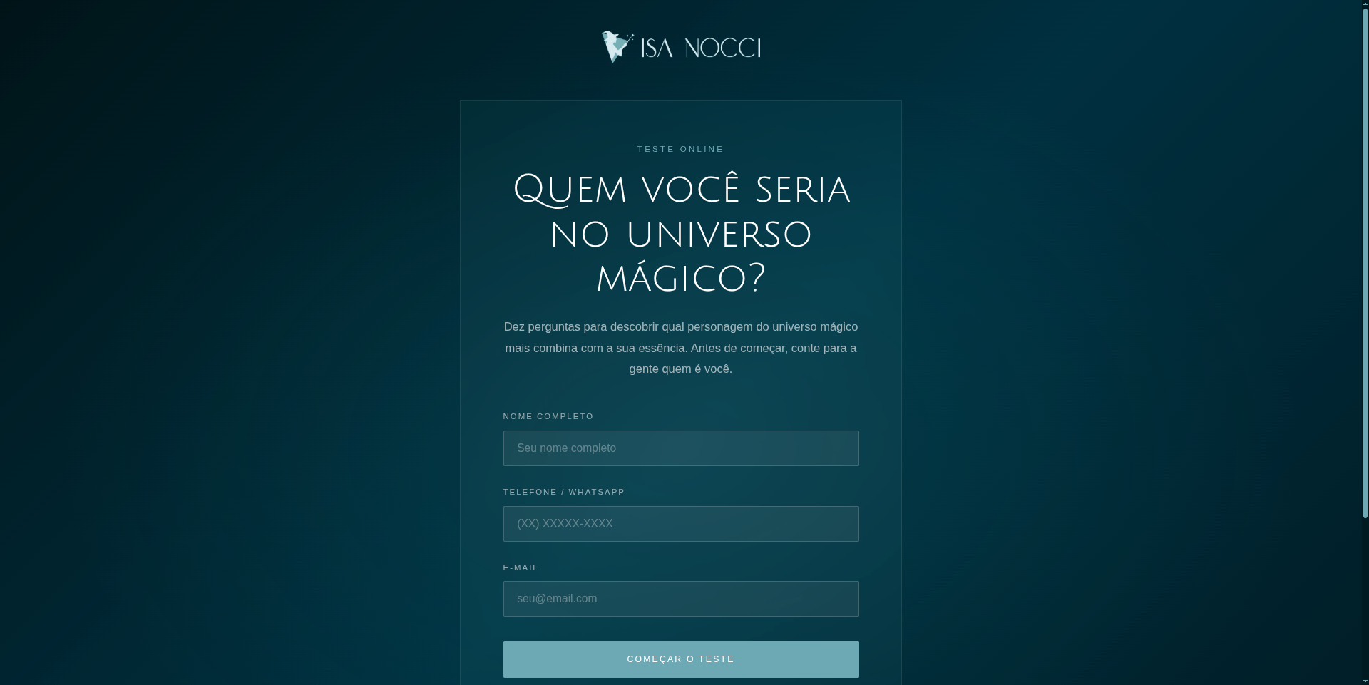 Isa Nocci — Teste Online Interativo