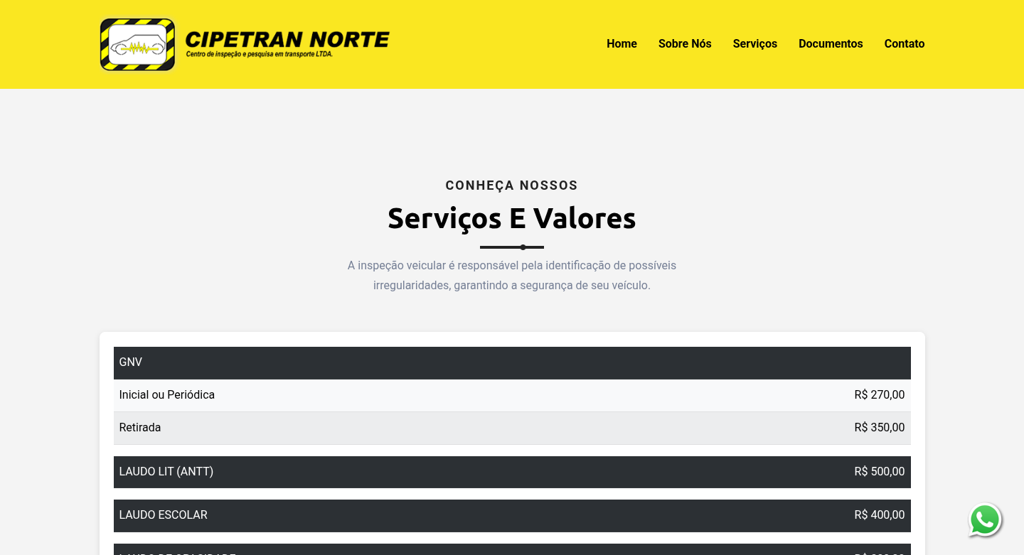 Serviços e Valores