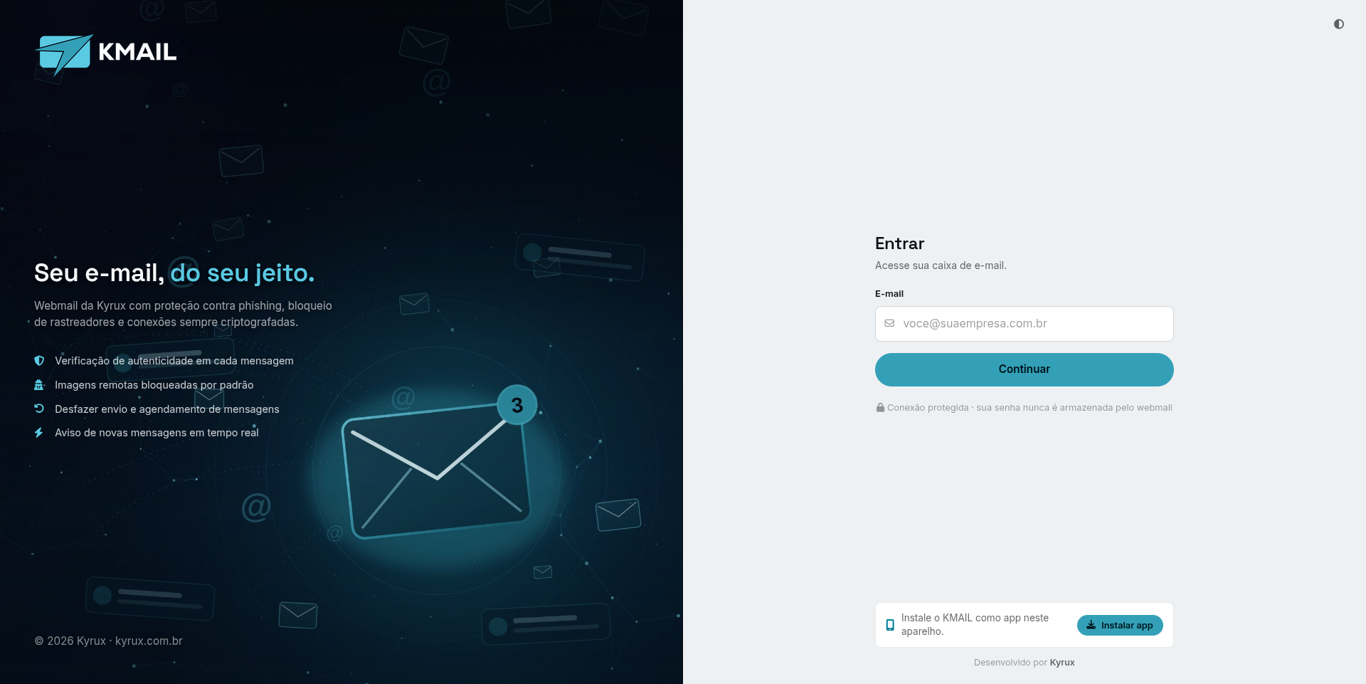 KMAIL - Página de Login