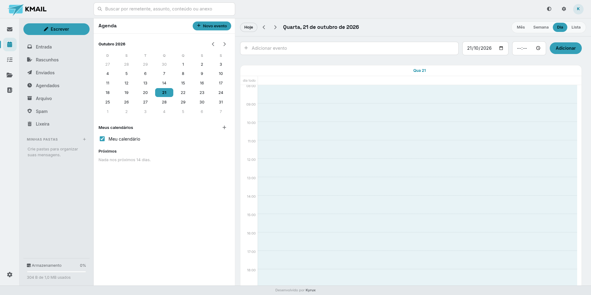 KMAIL - Página de Agenda